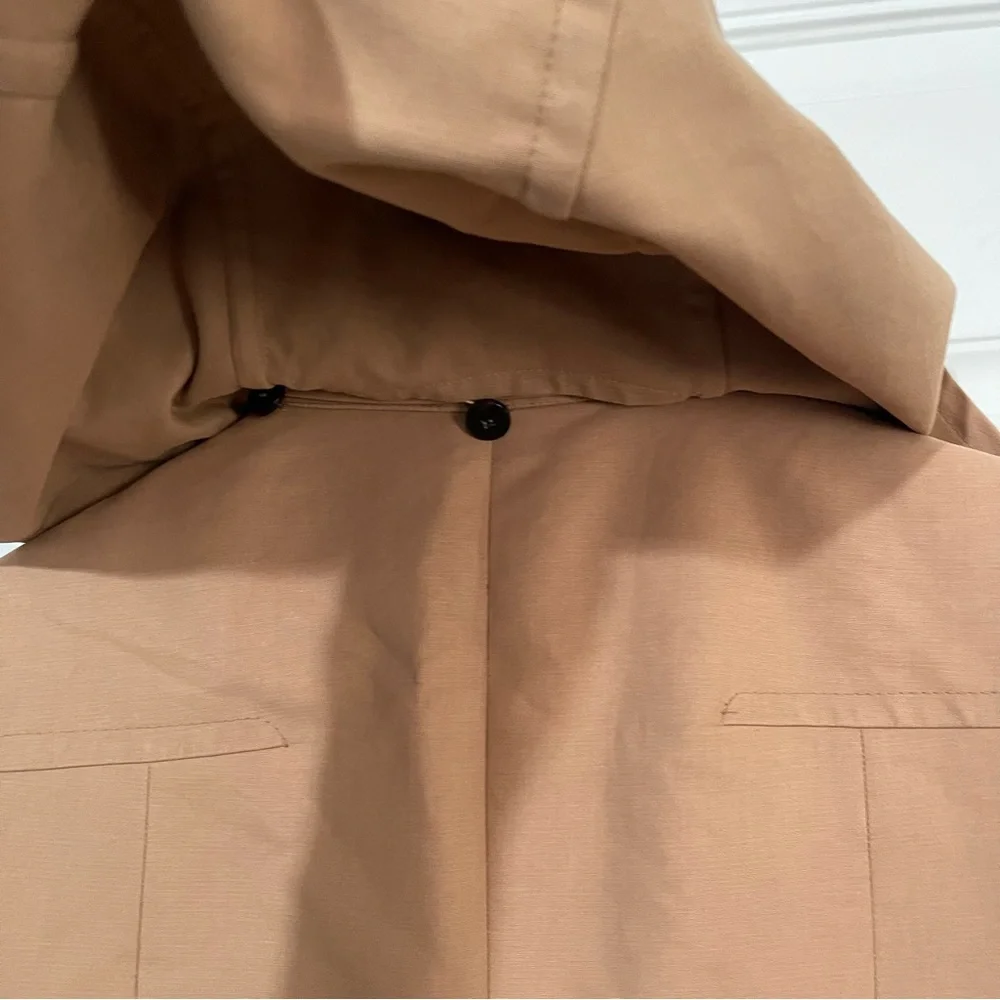 Carven Tan Hooded Trench‎ Coat Size 34 USA XS